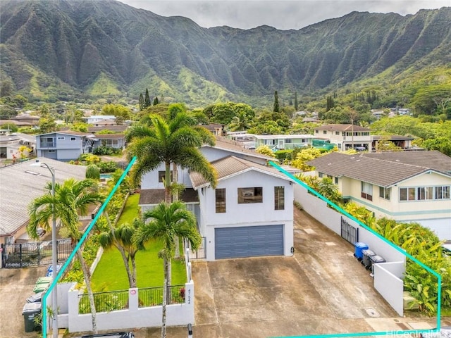 aerial view featuring a mountain view