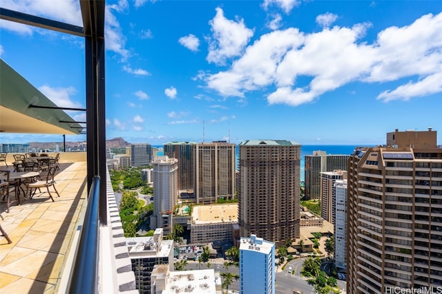 property's view of city with a water view