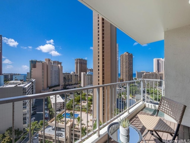 balcony with a city view