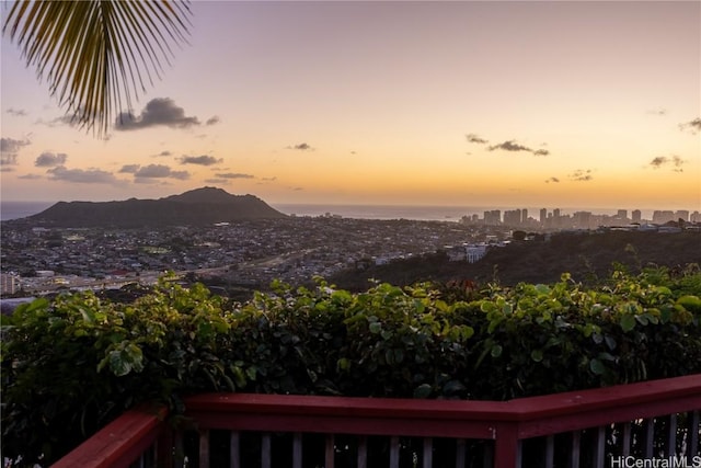 view of mountain feature featuring a city view