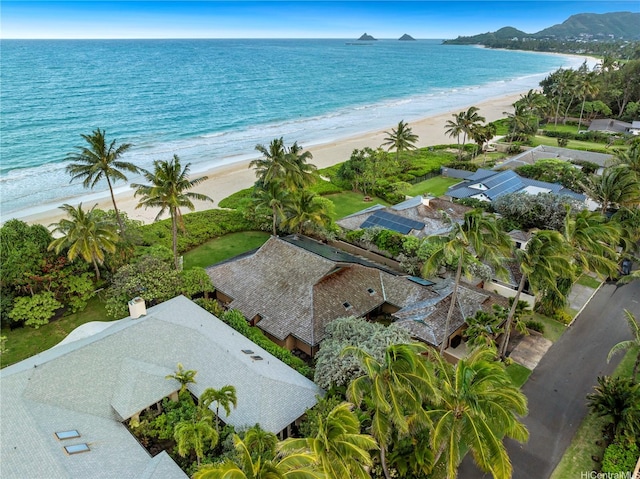 376 Dune Cir, Kailua, HI 96734 - aerial view of waterfront with a beach