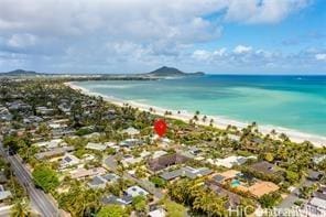 376 Dune Cir, Kailua, HI 96734 - aerial view of residential area with waterfront with a beach