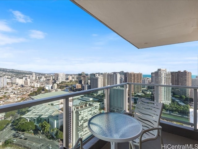 balcony featuring a city view