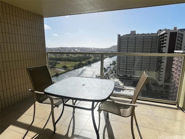 balcony with a water view