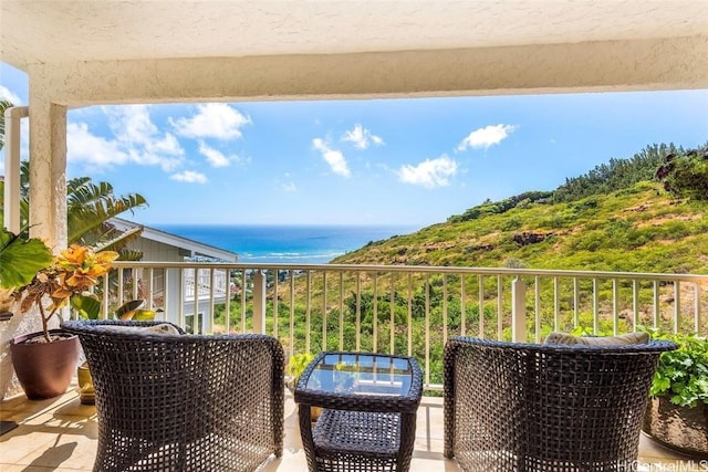 balcony with a water view