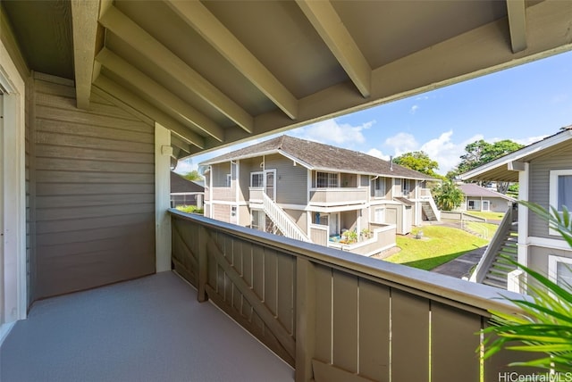 balcony featuring a residential view