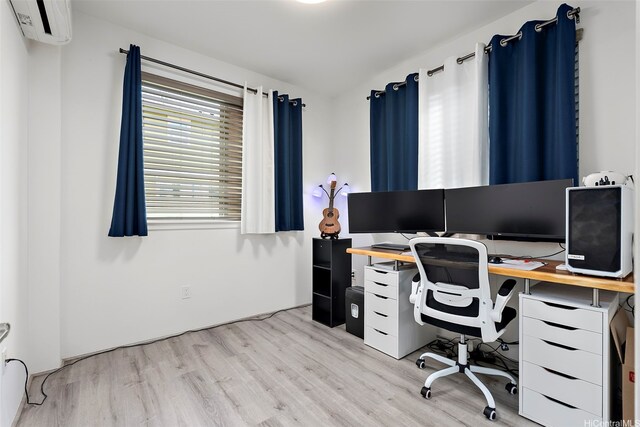 94-1251 Hale Halawai Dr Unit 6, Waipahu, HI 96797 - office space with a wall mounted air conditioner and wood finished floors