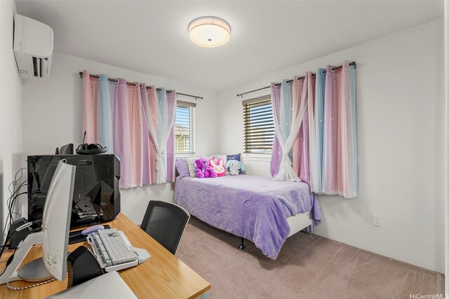 94-1251 Hale Halawai Dr Unit 6, Waipahu, HI 96797 - bedroom featuring a wall mounted air conditioner and carpet