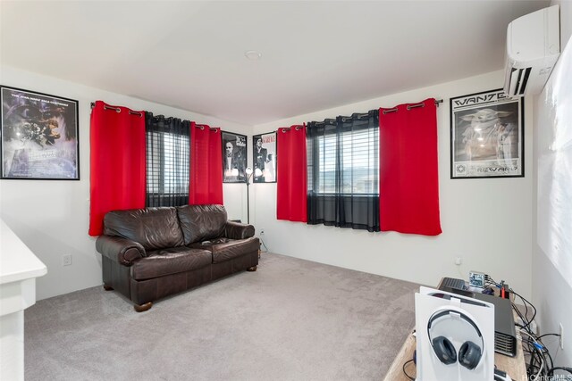 94-1251 Hale Halawai Dr Unit 6, Waipahu, HI 96797 - living area with carpet floors and a wall mounted AC