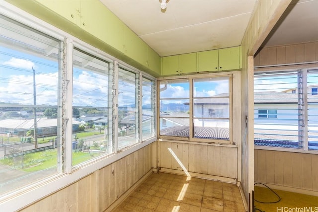 view of unfurnished sunroom