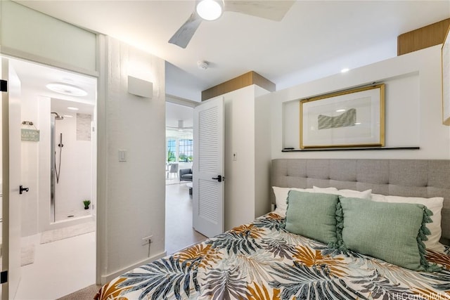 bedroom featuring a ceiling fan