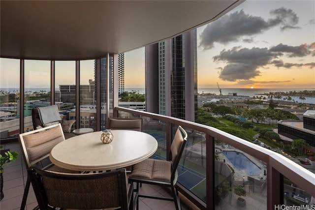 balcony featuring a view of city