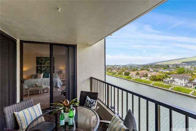 balcony with a water view