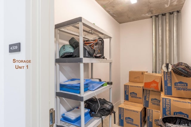 view of storage room