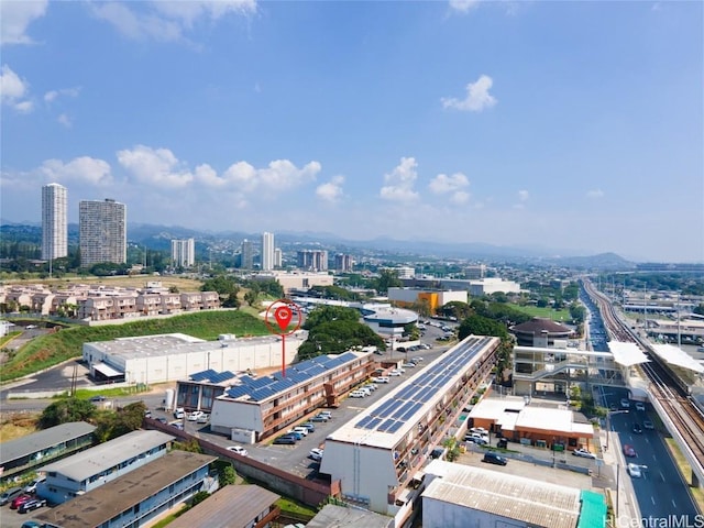 aerial view featuring a city view