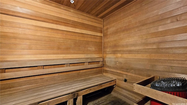view of sauna