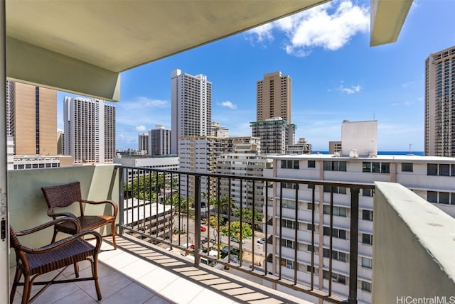 balcony with a view of city