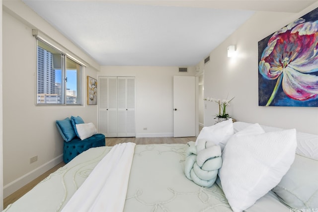 2440 Kuhio Ave Unit 1101, Honolulu, HI 96815 - bedroom featuring wood finished floors and a closet