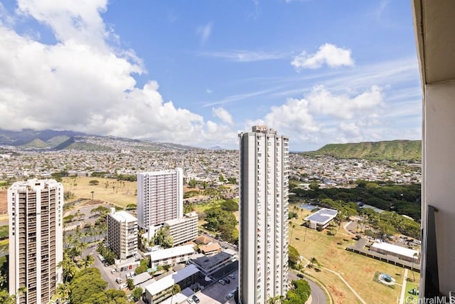 bird's eye view featuring a mountain view and a city view