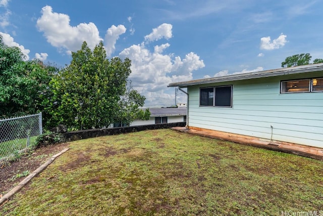 view of yard with fence