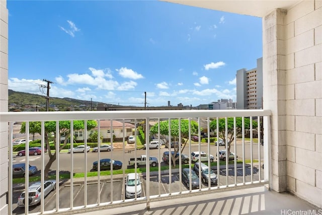 balcony with a view of city