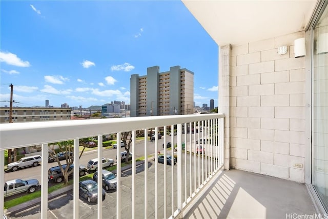 balcony with a view of city