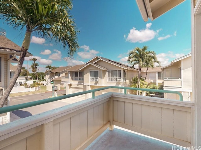 balcony with a residential view