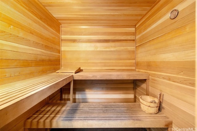 view of sauna