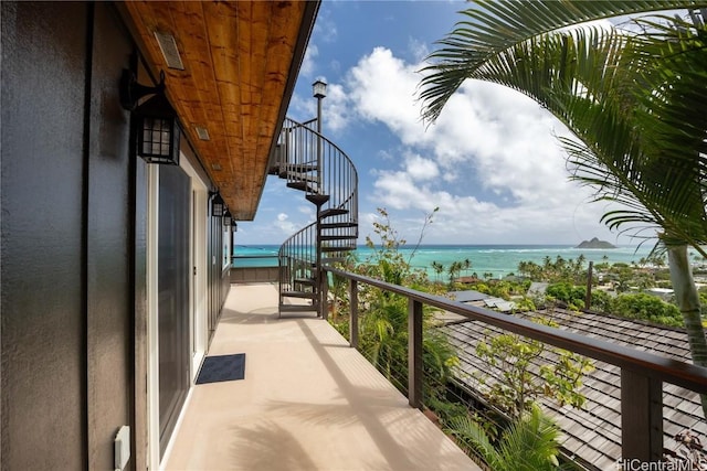 balcony with a water view