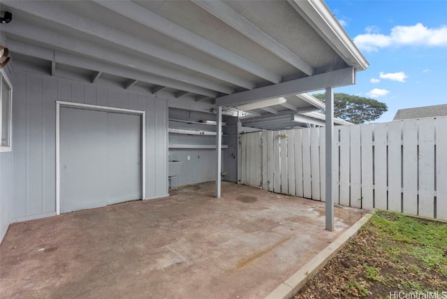 view of patio / terrace with fence