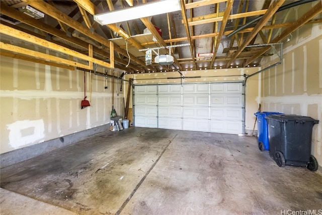 garage featuring a garage door opener