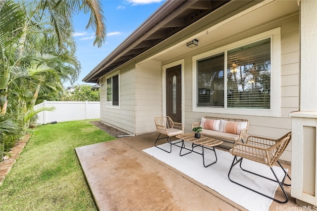 view of patio with fence