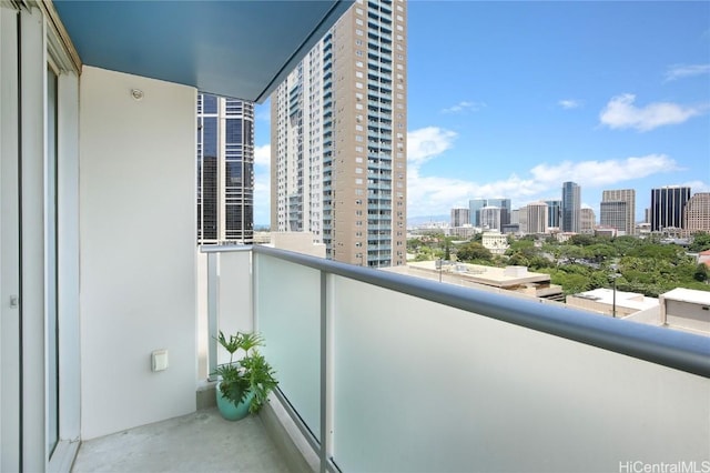 balcony with a view of city