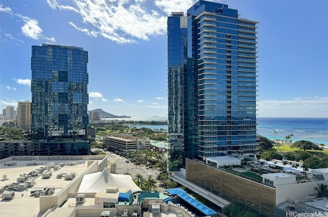 city view with a water view