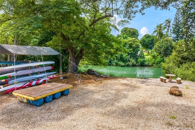 view of property's community featuring a water view