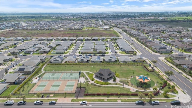 aerial view with a residential view