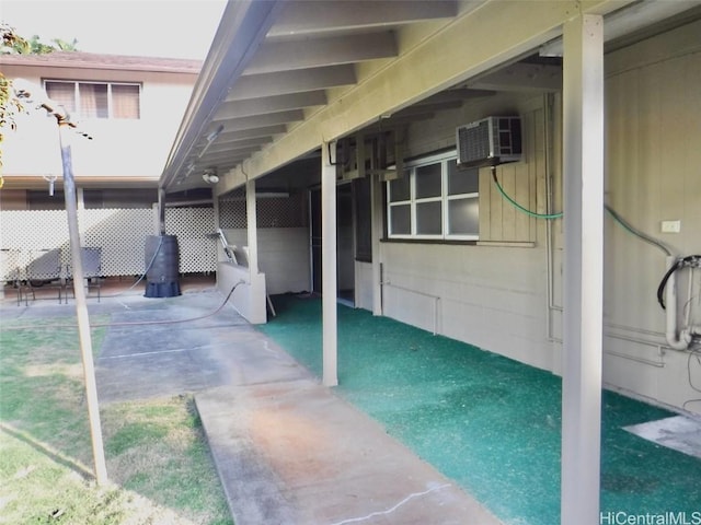 view of patio / terrace with an exterior structure