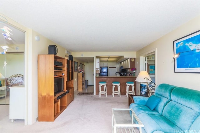 view of carpeted living area