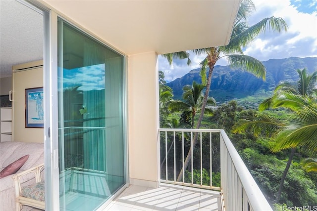 balcony with a mountain view