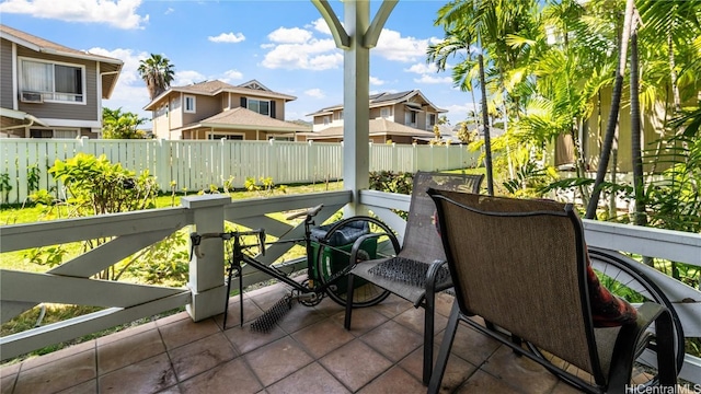 balcony with a residential view