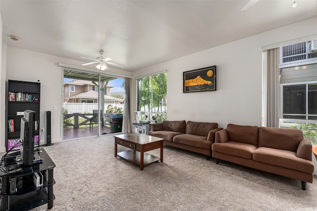 91-1058 Kekuilani Loop Unit 1804, Kapolei, HI 96707 - living area with carpet flooring and a ceiling fan