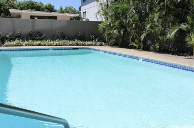 view of pool featuring fence and a fenced in pool