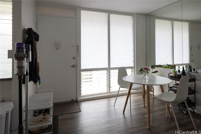 dining area featuring wood finished floors