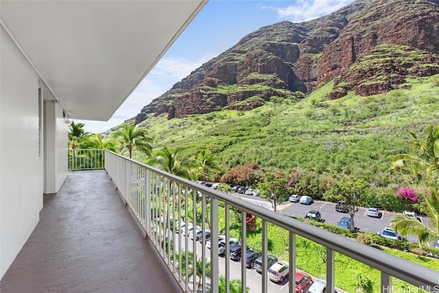 balcony with a mountain view