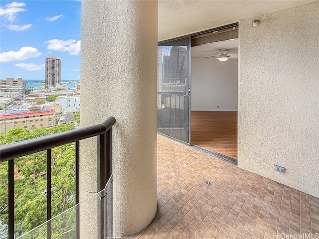 balcony with a view of city