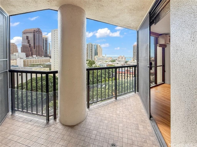 balcony featuring a view of city