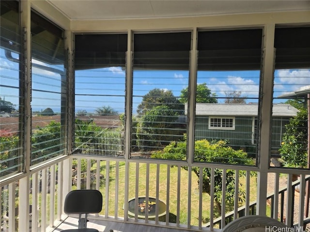 view of unfurnished sunroom