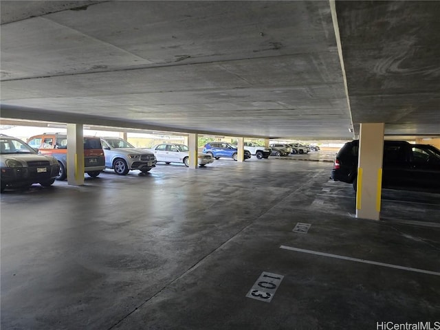 view of parking garage