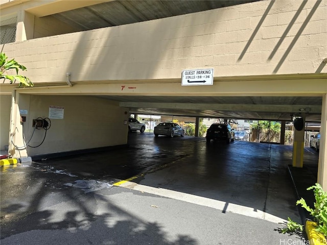 view of garage