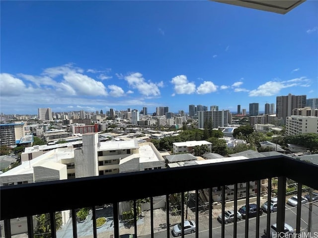 balcony featuring a view of city